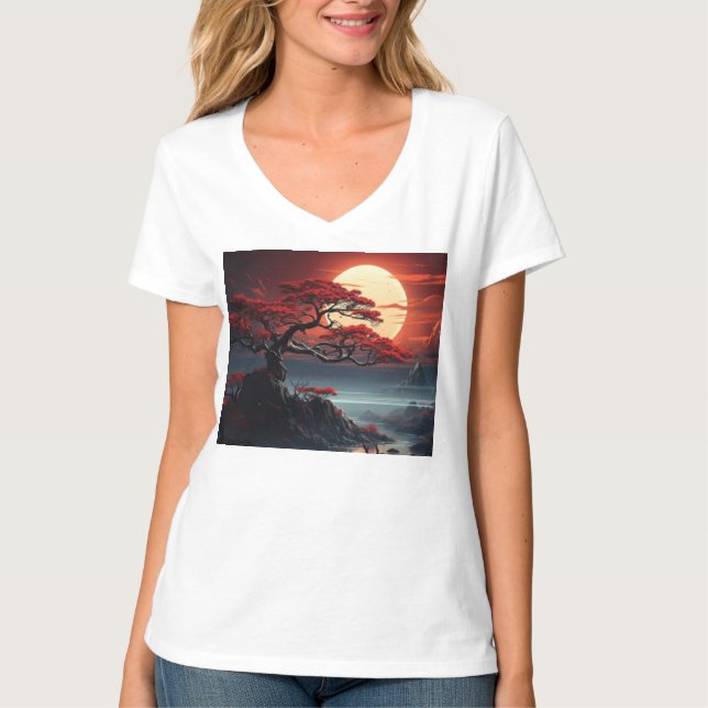 Bonsai Träd T Shirt (Framsida)