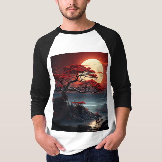 Bonsai Träd T Shirt (Framsida)