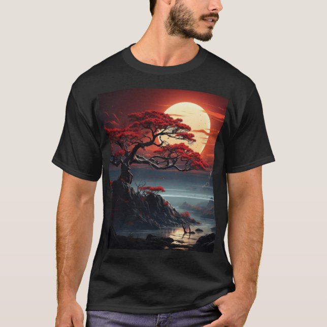 Bonsai Träd T Shirt (Framsida)