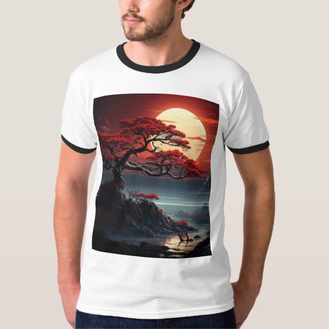 Bonsai Träd T Shirt (Framsida)