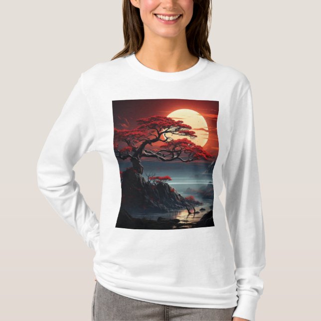 Bonsai Träd T Shirt (Framsida)