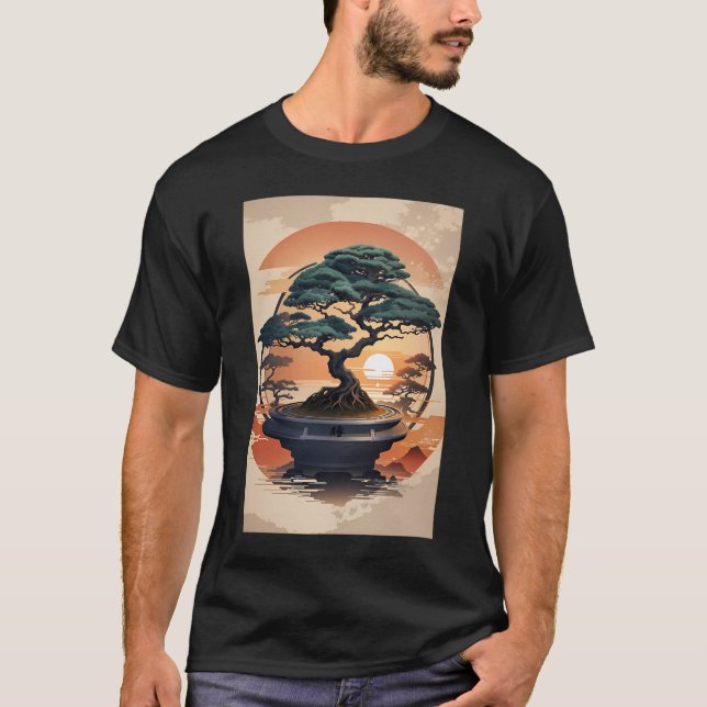 Bonsai Träd T Shirt (Framsida)