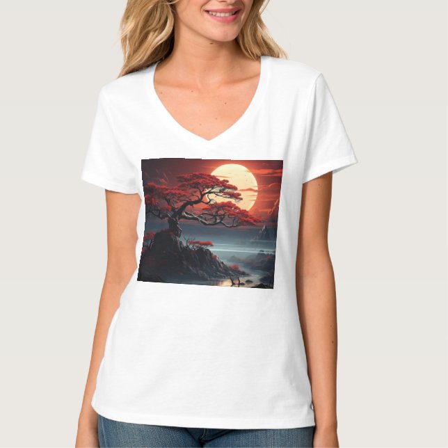 Bonsai Träd T Shirt (Framsida)