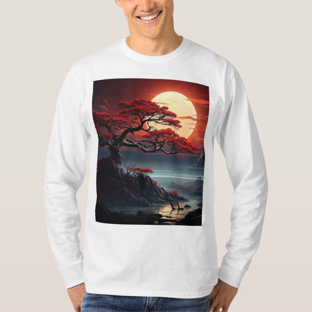 Bonsai Träd T Shirt (Framsida)