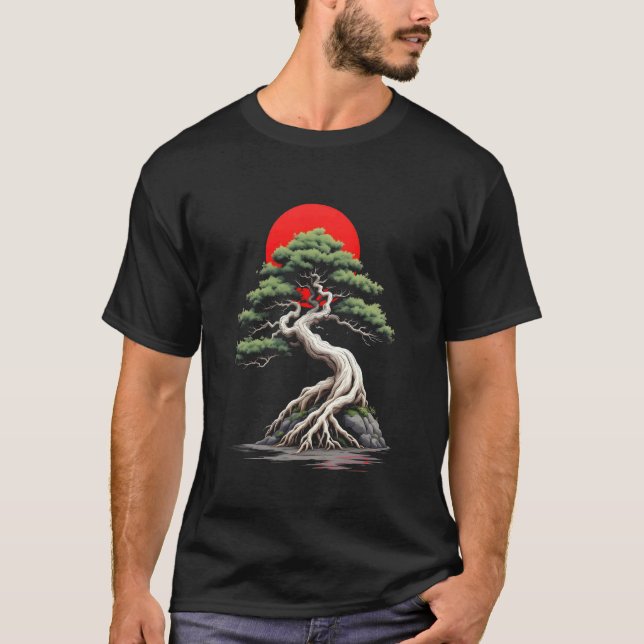 Bonsai Träd Tee Japansk Trädgårdsskötsel Japan Bot (Framsida)