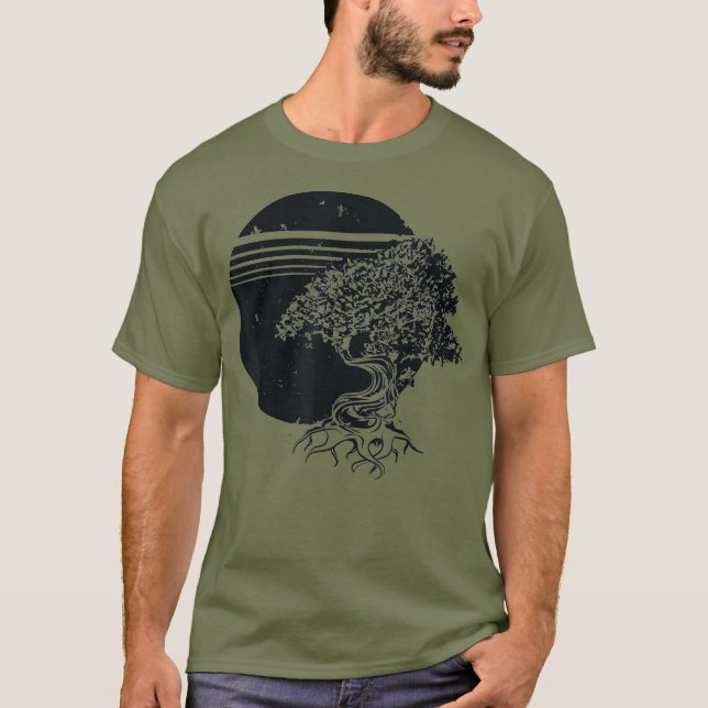 Bonsai Tree Peaceful Buddhist T Shirt (Framsida)