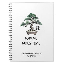 Bonsai Tree Sumi-e Style Japanese Love Calligraphy Anteckningsbok