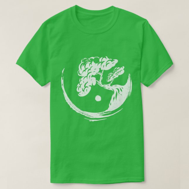 Bonsai Tree Yin Yang Japan Buddha Yoga Meditation  T Shirt (Design framsida)