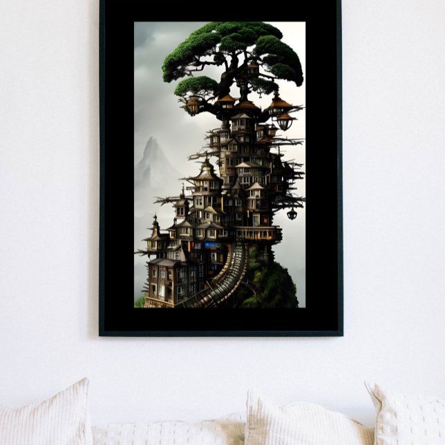 Bonsai Treehouse Fantasy Art Poster (Skapare uppladdad)