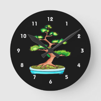 bonsai upprätt grönt för bild träd.png rund klocka