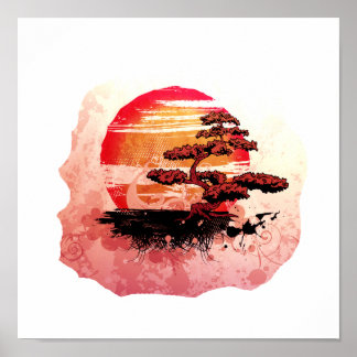 Bonsai Vintage Graphic Coola Red Version Poster