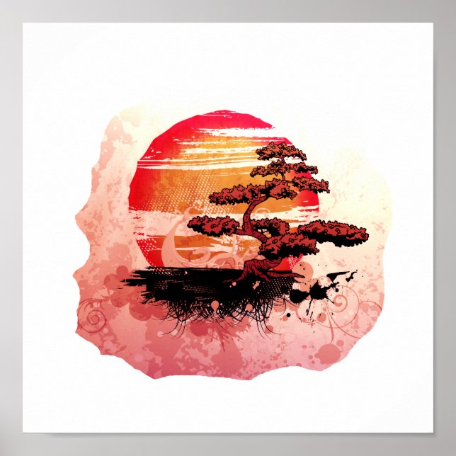 Bonsai Vintage Graphic Coola Red Version Poster (Framsidan)