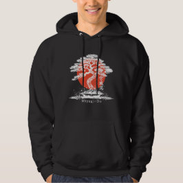 Bonsai White Japanska Kanji Miyagi Do Personlig Hoodie