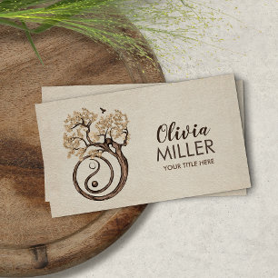 Bonsai Yin Yan Spiral Livets träd Visitkort