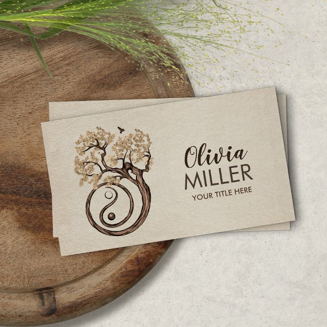 Bonsai Yin Yan Spiral Livets träd Visitkort (Skapare uppladdad)