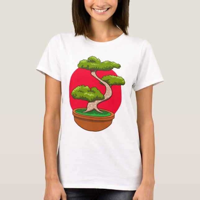 Bonsaiträddesign T Shirt (Framsida)