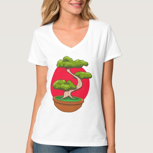 Bonsaiträdsdesign T Shirt (Framsida)