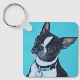 Bönsar Boston Terrier Painting Keychain Nyckelring