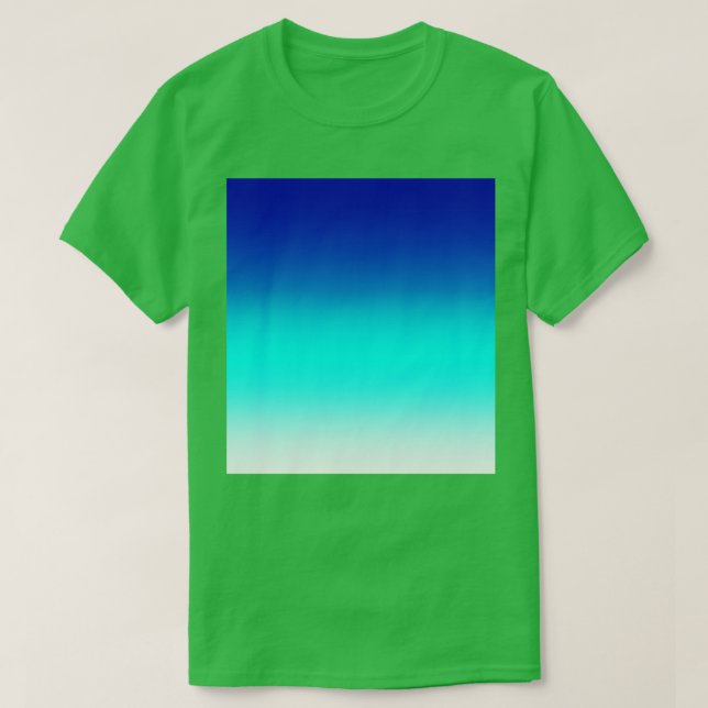 Bönsblåhavsblått Vatten Gradient Ombre T Shirt (Design framsida)