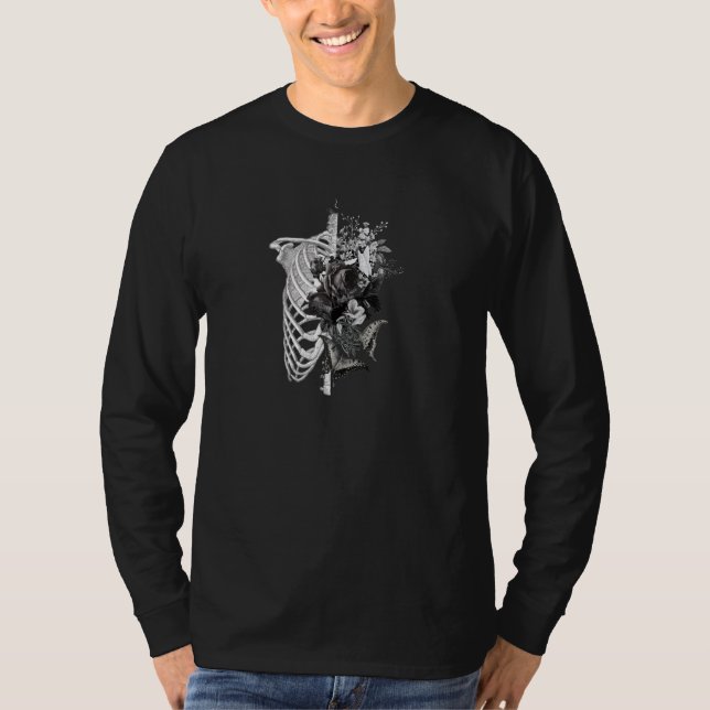 Bönsblommor och skelettskinn Ro Art Pul T Shirt (Framsida)