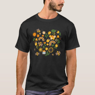 Bönsdisposition för kvinnor med blommor, hjärta oc t shirt