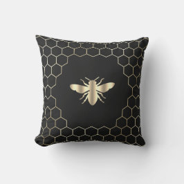Bönshonungskomb hexagons design på svart kudde