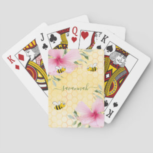 Bönshonungskomb rosa blommigt namn casinokort