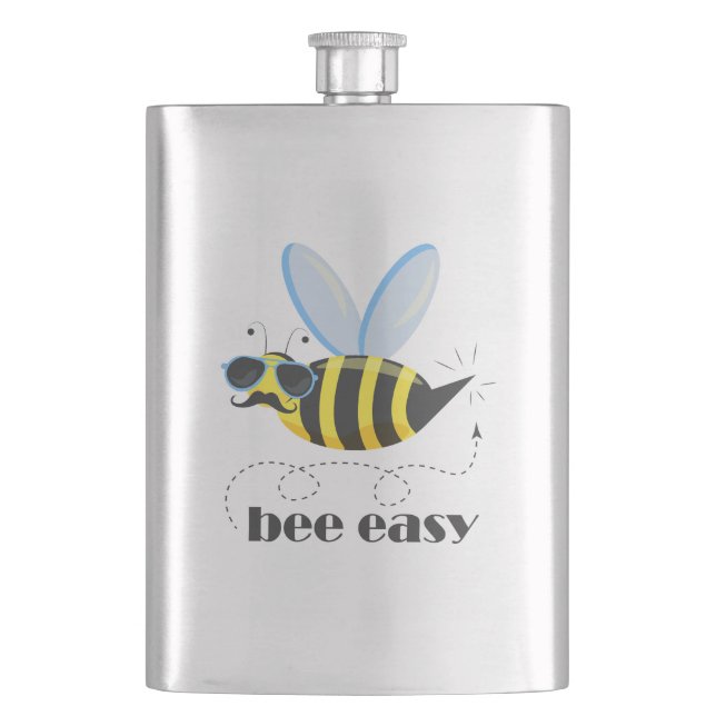 Bönskaraktär med mustasslor Bee Easy Fickplunta (Framsidan)