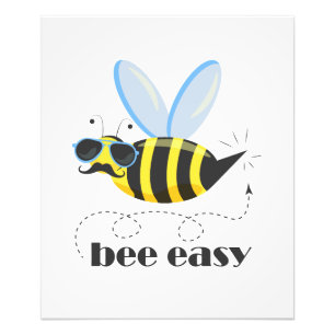 Bönskaraktär med mustasslor Bee Easy Fototryck
