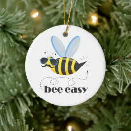 Bönskaraktär med mustasslor Bee Easy Julgransprydnad Keramik