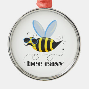 Bönskaraktär med mustasslor Bee Easy Julgransprydnad Metall