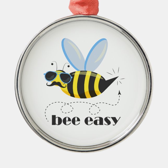 Bönskaraktär med mustasslor Bee Easy Julgransprydnad Metall (Framsidan)