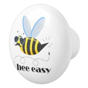 Bönskaraktär med mustasslor Bee Easy Knopp