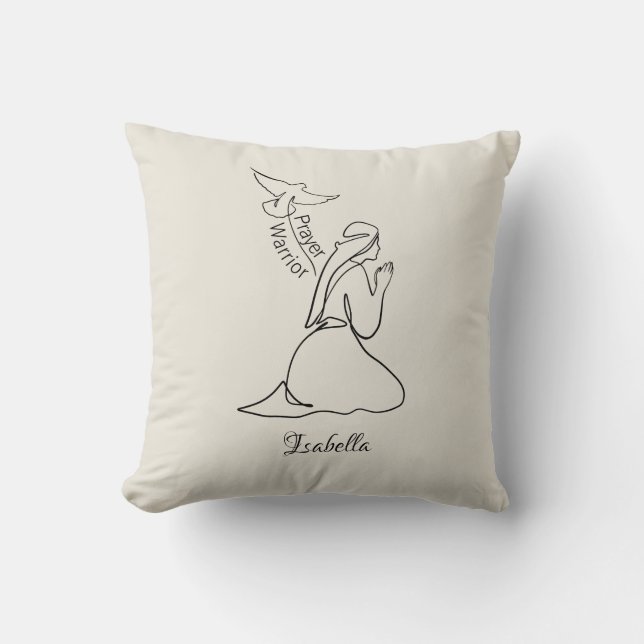 Bönskrigare Design & Anpassa Namn Kudde (Framsida)