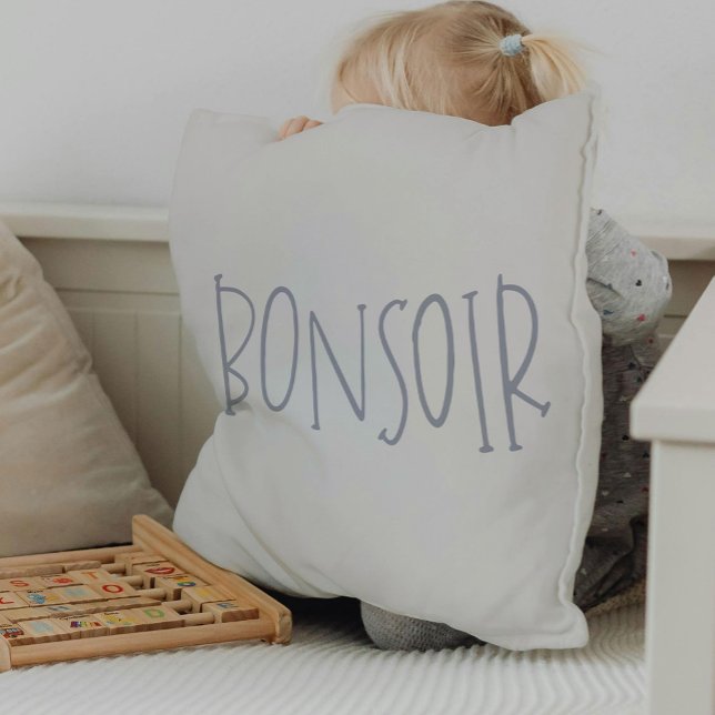 Bonsoir Lumbar Pillow Lumbarkudde (Hand-Lettered Bonsoir Goodnight Pillow)