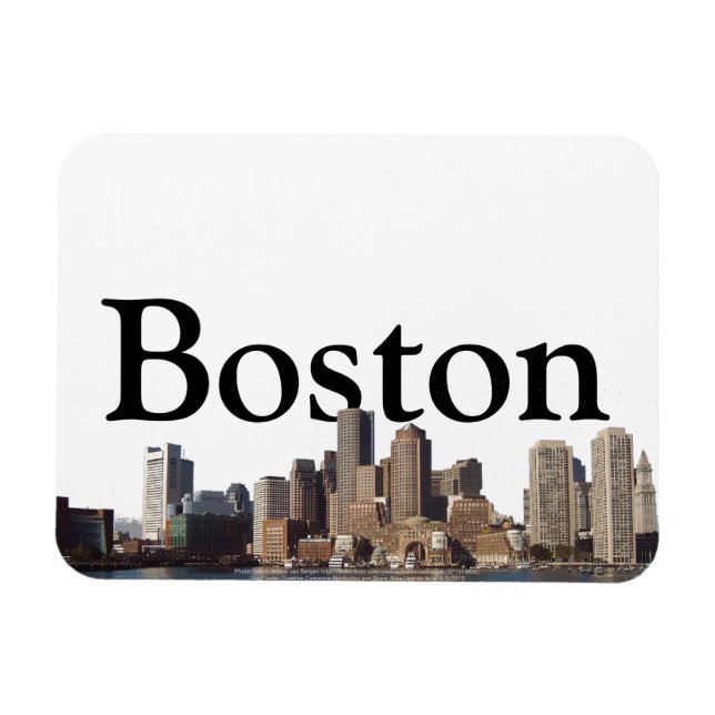 Bonston, MORSA Skyline med Boston i Himlar Magnet (Horisontell)