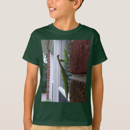 Bönsyrsa på tegelvägg t shirt