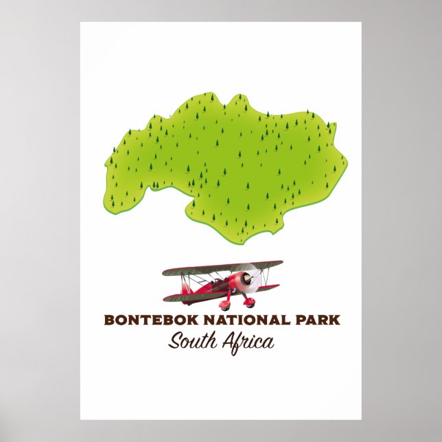 Bontebos nationalpark South Afrika karta Poster (Framsidan)