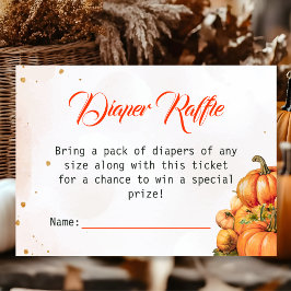Bonumn Pumpkin Diaper Raffle Biljett Baby Shower Tilläggskort