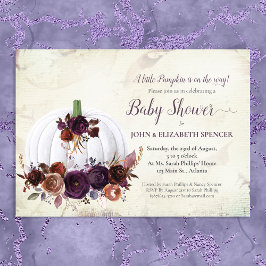 Bonumn White Pumpkin Par Baby Shower Inbjudningar