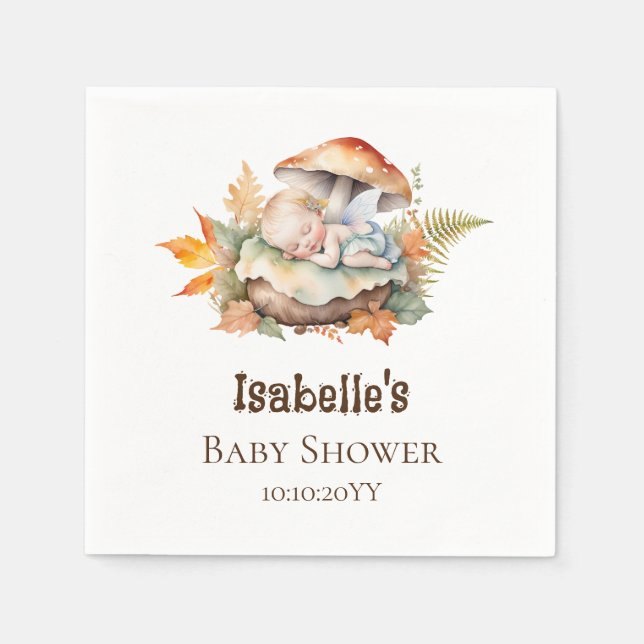 Bonumn Woodland Fairy Baby Shower Pappersservett (Framsidan)