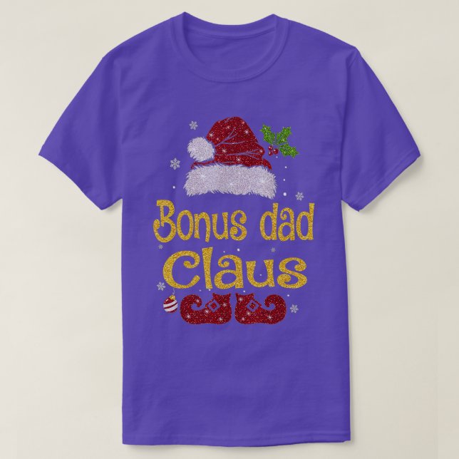 Bonus Dad Claus  Christmas Pajama Family Matching  T Shirt (Design framsida)