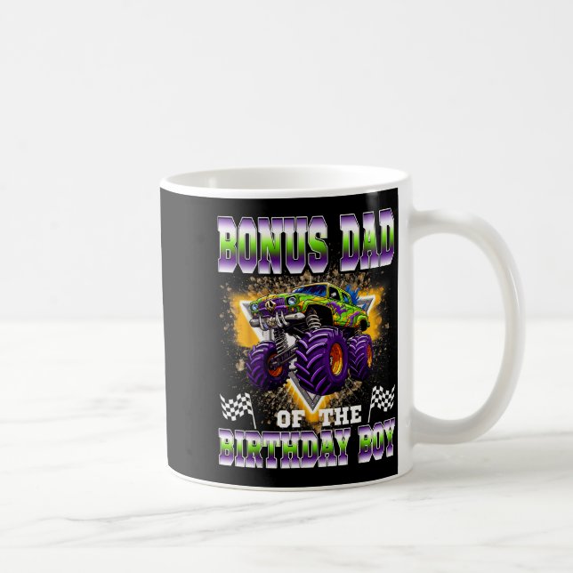 Bonus Dad Of The Birthday Boy Monster Truck Birthd Kaffemugg (Höger)