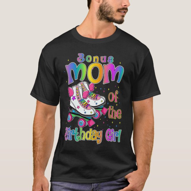 Bonus Mamma Birthday Girl Rolling Skate Birthday f T Shirt (Framsida)