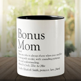 Bonus Mamma Definition Quote Roligt Modern Två-Tonad Mugg