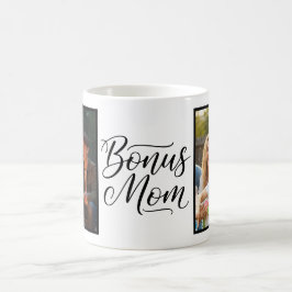 Bonus Mamma Elegant Kursive Två Foto Kaffemugg