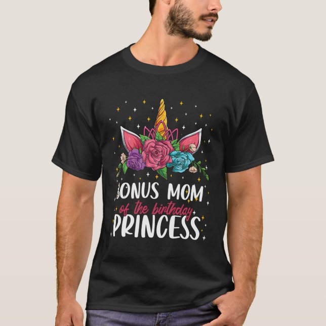Bonus Mamma från prinsessan Unicorn Bday Py T Shirt (Framsida)