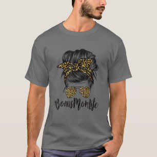 Bonus Mamma Life Hair Bandana Glasses Leopard Mor T Shirt
