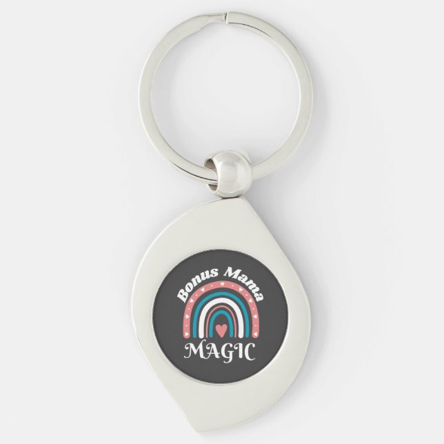 BONUS MAMMA MAGIC KEYCHAIN SWIRL SILVERFÄRGAD NYCKELRING (Framsidan)