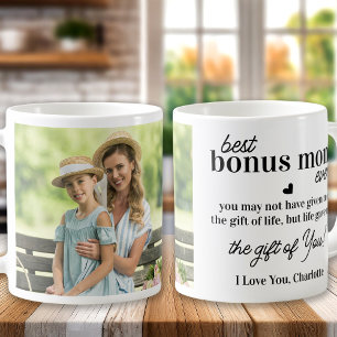 BONUS MAMMA Personlig Photo Step Mors dag Kaffemugg